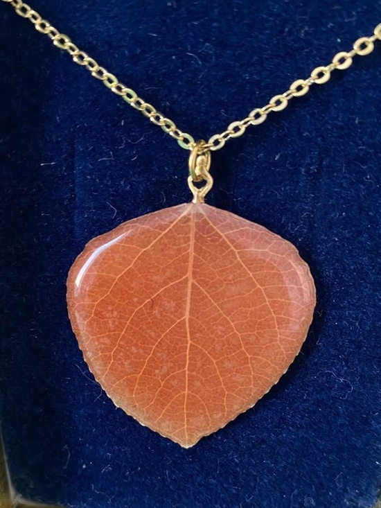 Golden Harvest Jewelry - Vintage Aspen Leaf Necklace